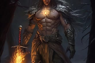 draw dnd character art and dnd character illustration