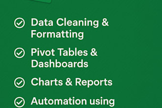 do excel data cleaning, formatting and automation tasks