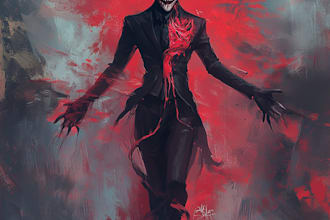 do dark, punk, goth, horror character in like comic style