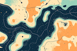 create custom watercolor wedding or other map