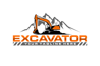 design creative excavator logo with high quality service