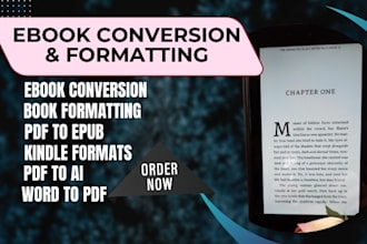 format and ebook conversion from PDF, word, indesign into epub, kindle formats