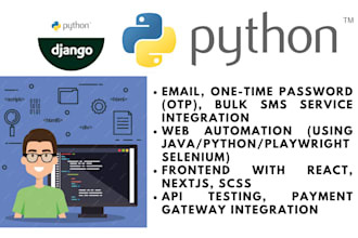 develop API and web apps using python and django rest framework