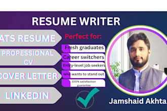 write professional ats optimized resume and cover letter linkedin