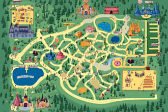 design vector maps, event maps, fantasy festival maps