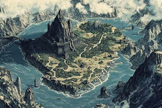 make artistic fantasy map, sci fi map for you