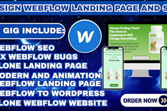 design, clone webflow landing page convert figma to webflow, webflow website SEO