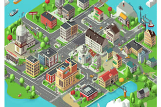 draw a unique vector or isometric map