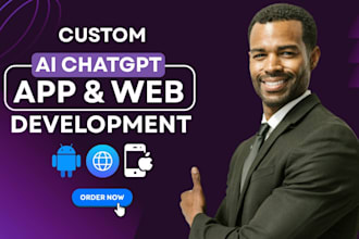 develop chatgpt ai mobile app or ai website, ai saas app ai chatbot, ai software
