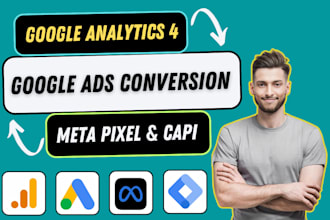 setup google ads conversion tracking, analytics 4 setup, meta facebook pixel API