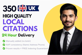 350 UK local citations and directory submission in 24 hours