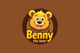 design awesome benny the bear mascot logo only 15 hours
