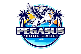 creative pool cleaning logo design