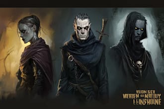 draw scary horror creature and fantasy character concept art