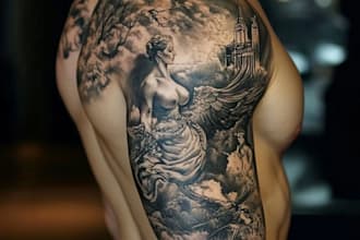 create realistic custom tattoo design, tattoo sleeve