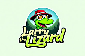 design different larry the lizard mascot logo with unlimited revision