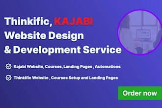 setup thinkific, kajabi teachable, online course website and podia