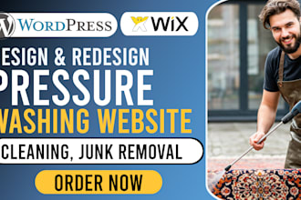 design powerful pressure washing, junk removal, cleaning handyman paint website