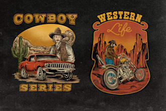 design retro vintage illustration for t shirt poster and event show