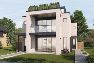 do 3d architectural rendering, exterior home, interior design, 2d floor plans