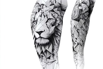 create sleeve tattoo design in geometric style