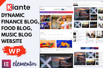 build a dynamic food blog website music website personal finance blog website