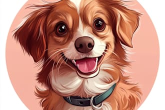 draw your pet portrait into cute disney style illustration