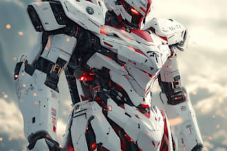 draw robots and concept art of futuristic mecha