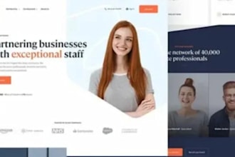 design a recruitment, staffing, agency, job board website with advanced feature