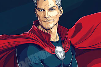 draw a superhero and friendship portrait in my style
