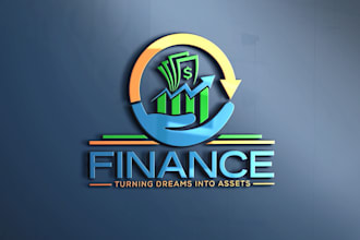 design finance, consultancy, insurance logo with business card