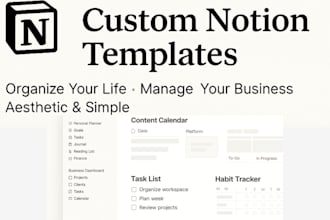 create a custom notion template to organize your life or business notion expert