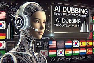 develop a saas ai dubbing website, ai video translator, or video dub app