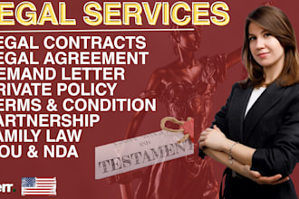 be your lawyer for legal agreements, contract, terms and conditions, mou or nda