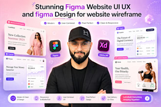 do stunning figma website UI UX and figma design for website wireframe