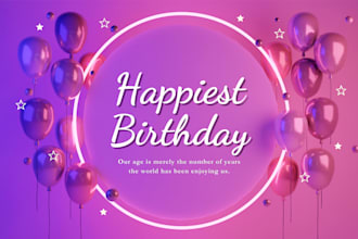 design a custom birthday card with your message