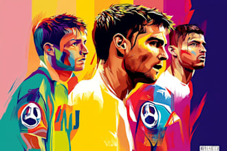 draw wpap pop art sport potrait