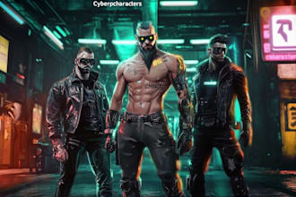 design fantasy and cyberpunk character