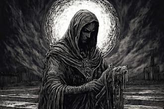 draw dark, gothic, fantasy or horror illustrations