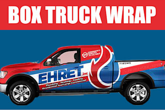 make professional box trailer wrap, food truck and van wrap designs