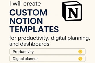 create custom notion templates for productivity, digital planning, and dashboard