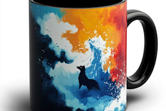 design custom mug and typography logo designs