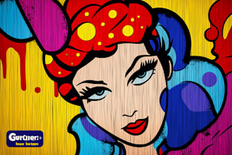 draw a retro pop art roy lichtenstein style
