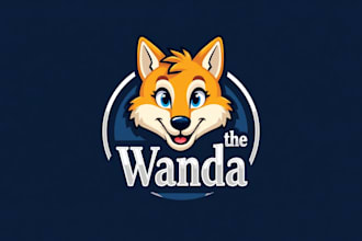 design realistic wanda the wolf mascot logo with express delivery