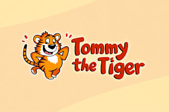 design realistic tommy the tiger mascot logo with unlimited revision