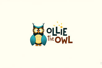 create beautiful ollie the owl mascot logo with express delivery