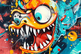 draw a pop, wpap, roy lichtenstein style art and graffiti