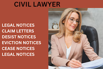 draft legal notices, demand letters, cease and desist letters, eviction notice