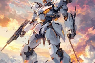 illustration and concept mecha, gundam