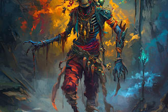 create any kind of dark fantasy scary horror character